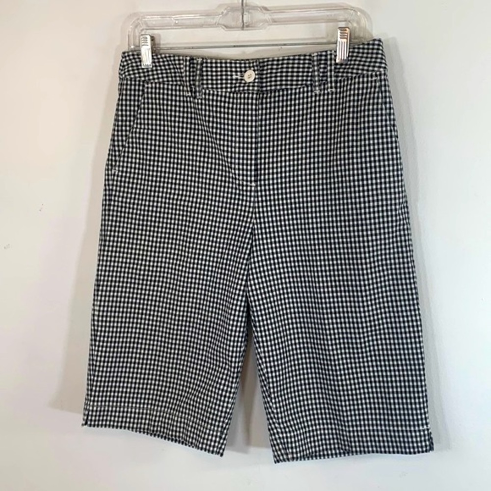 Talbots Checkered High Waisted Women’s Size 10 Black & White Stretch Shorts